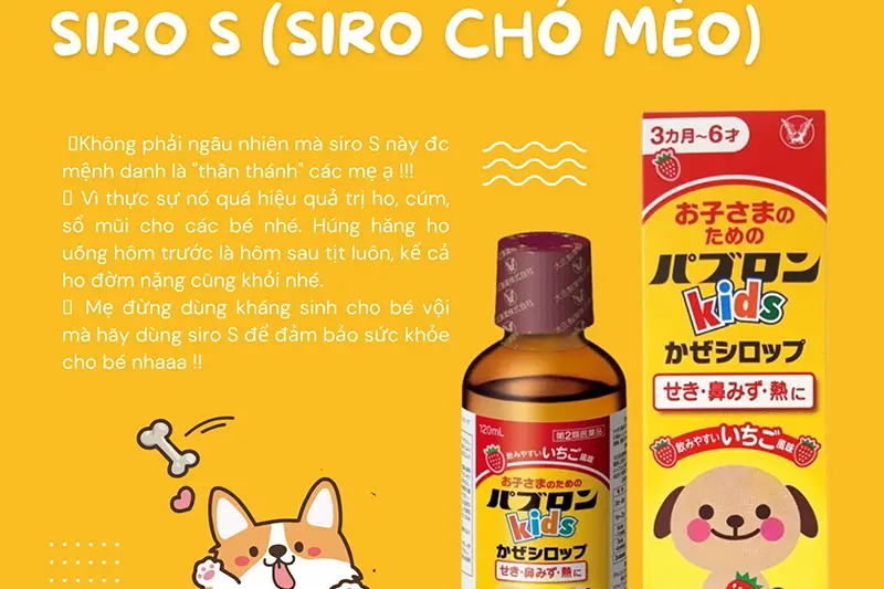Siro ho chó mèo Kids Nhật - lọ 120ml