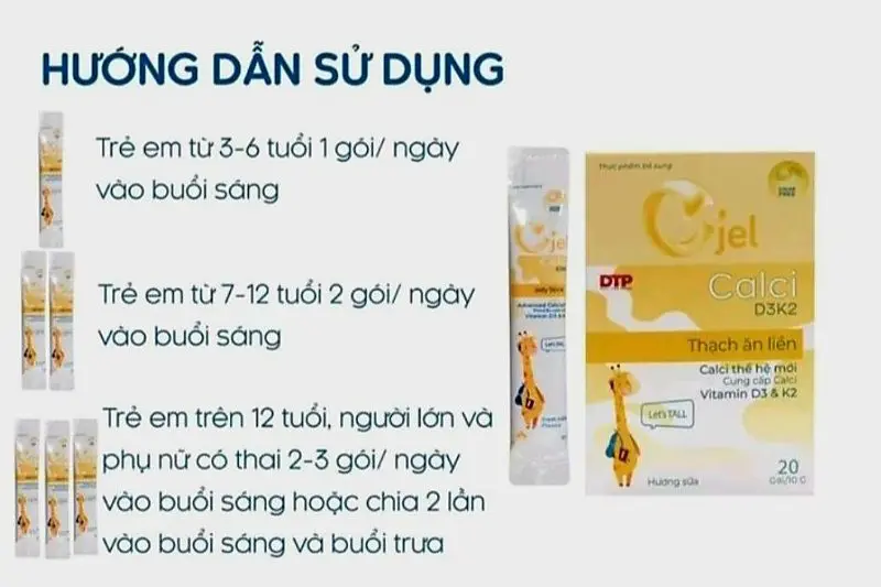 Thạch calci D3k2 Cjel - hộp