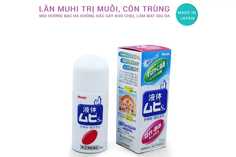 Lăn muỗi Muhi Nhật - lọ 50ml