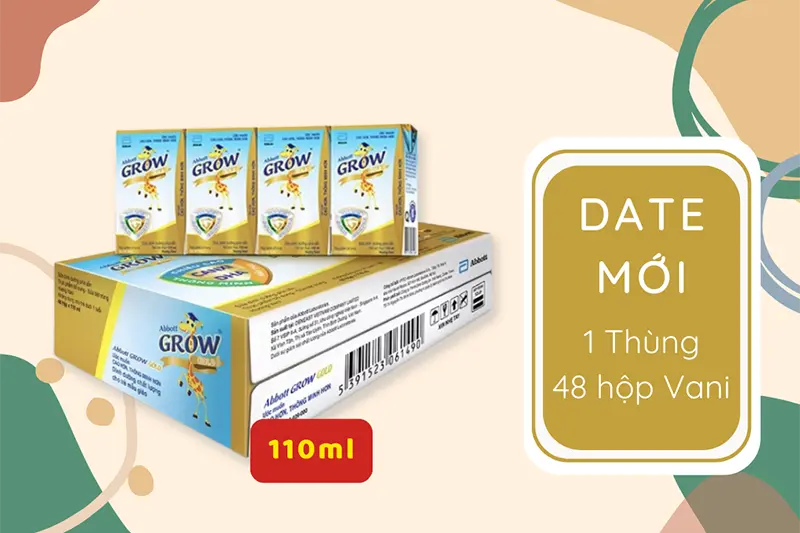 Sữa nước Abbott Grow vani hộp 110ml - vỉ 4 hộp