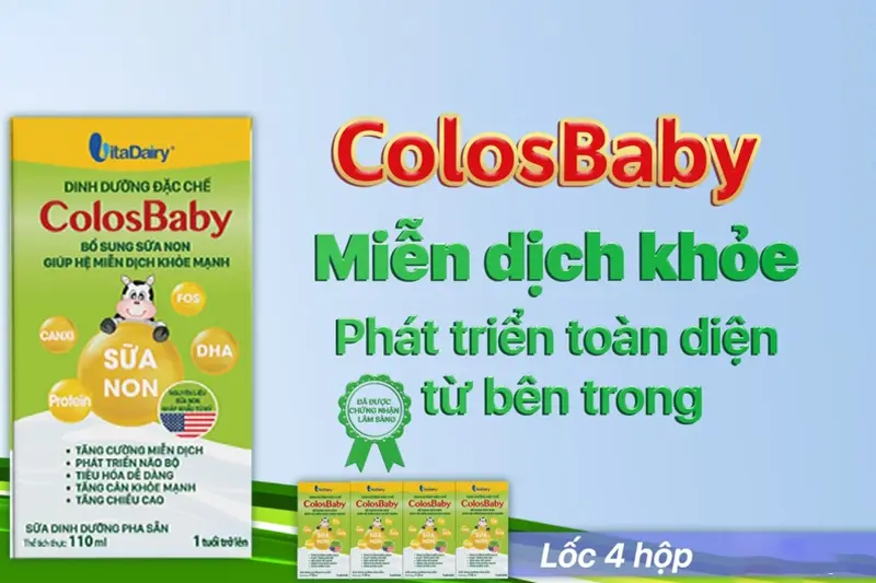 Sữa bột pha sẵn Colosbaby Gold hộp 110ml - vỉ 4 hộp