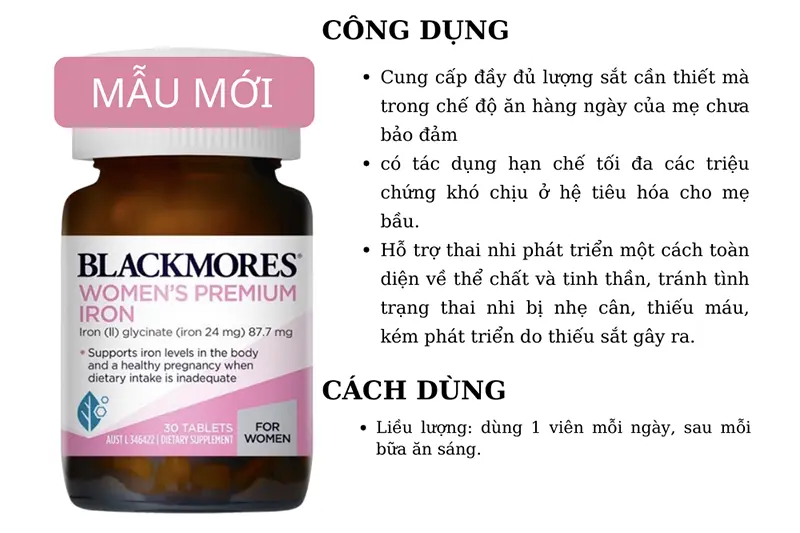 Sắt bầu Blackmores - lọ 30 viên