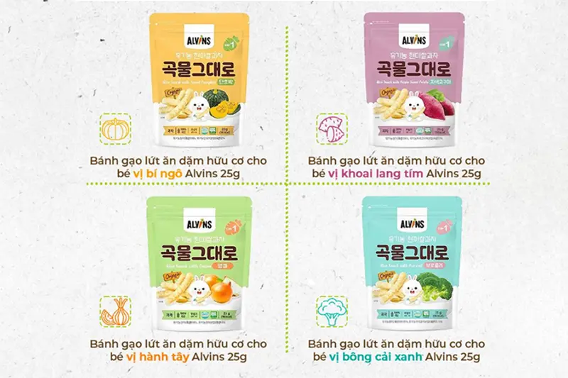 Bánh ăn dặm Alvins bông cải xanh - gói 25g