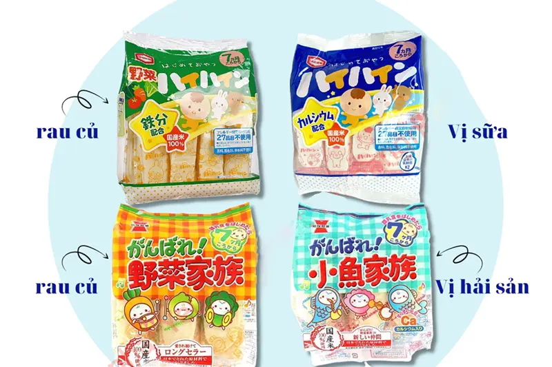 Bánh gạo ăn dặm Haihain Nhật gạo sữa (7 tháng+) - gói 53g