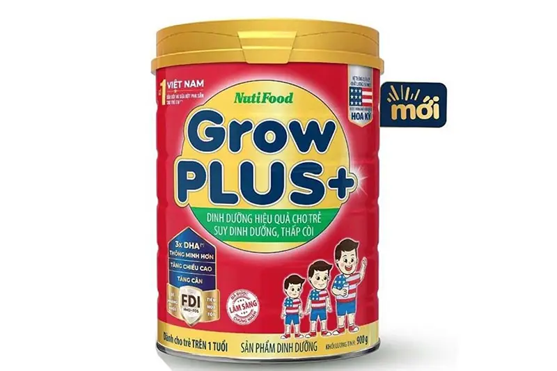 Sữa bột Nuti Growplus+ đỏ - lon 900g
