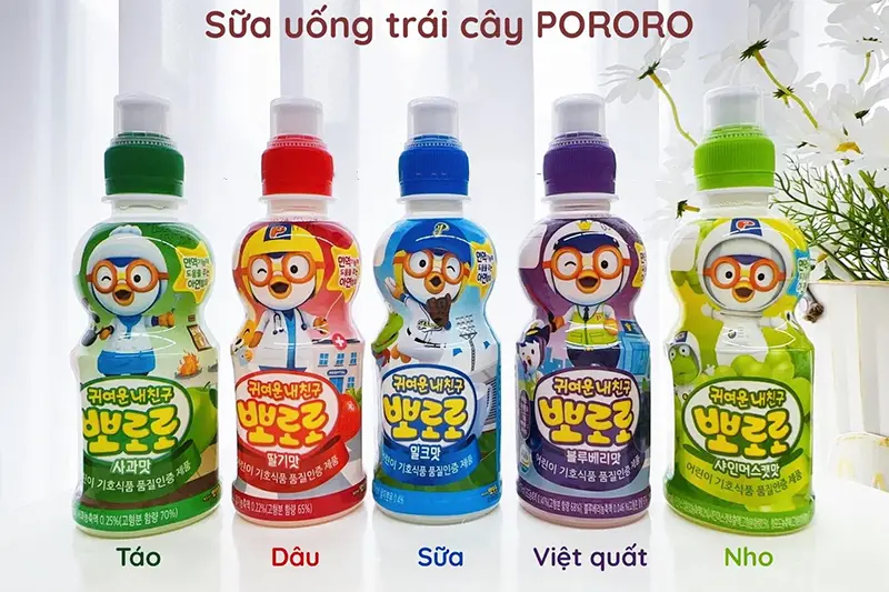 Sữa trái cây Pororo dâu - chai 235ml