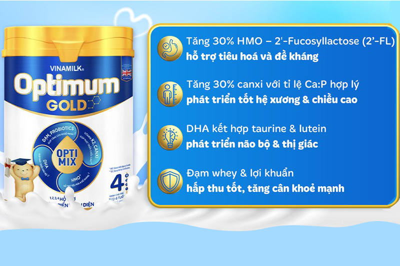 Sữa bột Vinamilk Optimum Gold 4 - lon 850g
