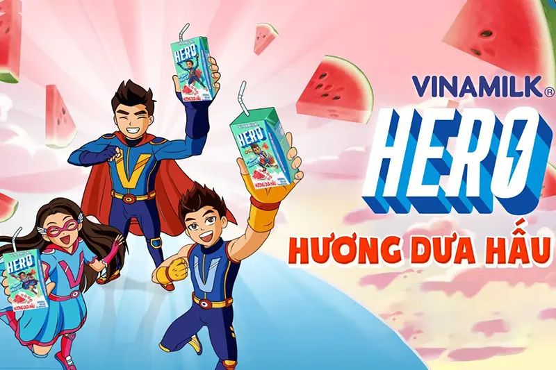 Sữa trái cây Hero dưa hấu hộp 110ml - vỉ 4 hộp