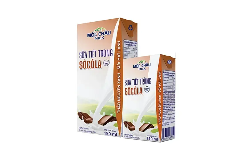 Sữa tươi Mộc châu socola hộp 180ml - vỉ 4 hộp