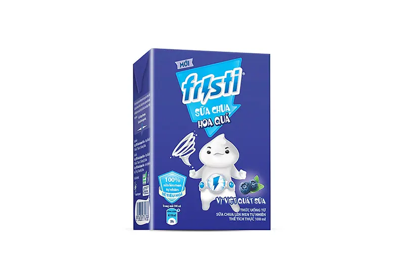 Sữa chua uống Fristi việt quất hộp 110ml - vỉ 4 hộp