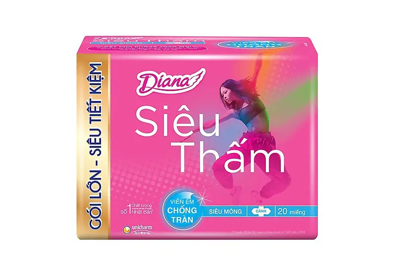 BVS Diana siêu thấm mỏng cánh - gói 20 chiếc