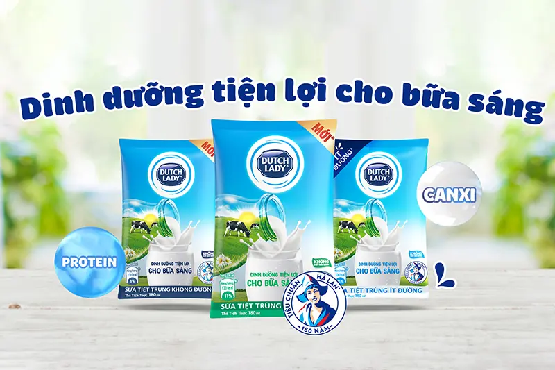 Sữa Cô gái Hà Lan có đường - gói 180ml