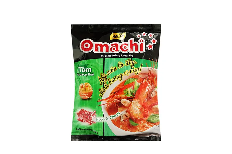 Mì Omachi Thái tôm chua cay - thùng (30 gói * 80g)