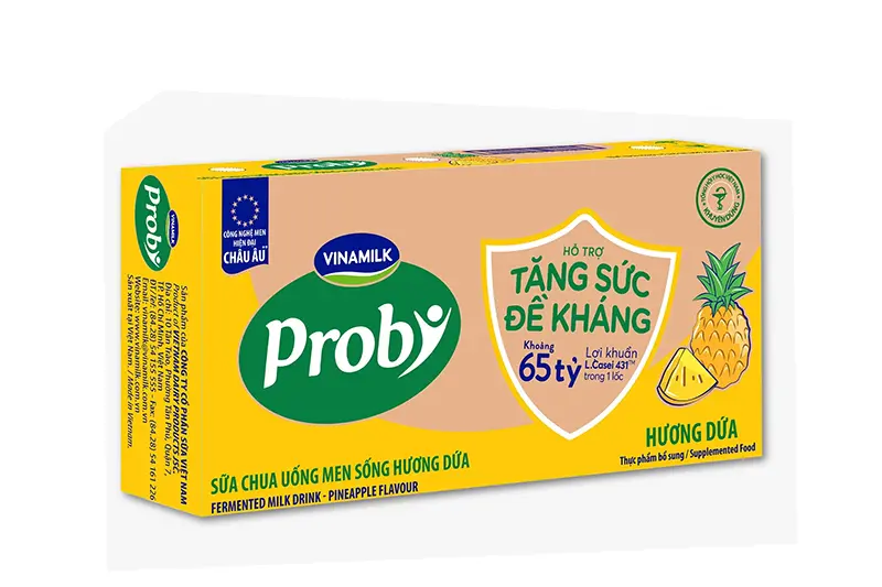 Sữa chua uống Probi dứa lọ 65ml - lốc 5 lọ