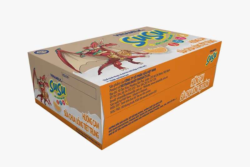 Sữa chua uống Susu cam hộp 180ml - vỉ 4 hộp