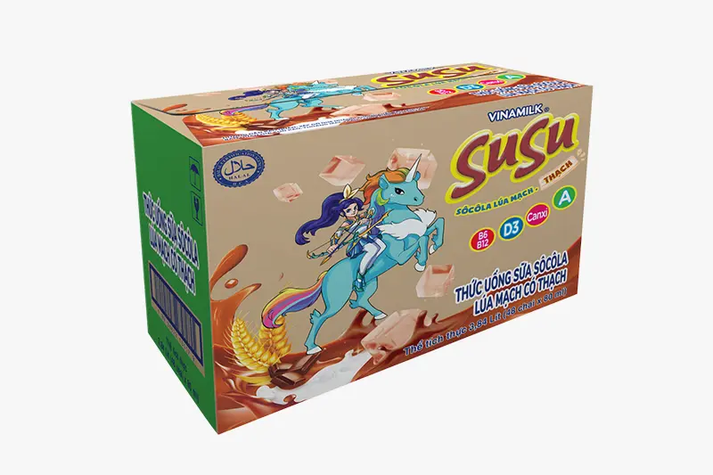 Sữa chua uống Susu socola có thạch lọ 80ml - lốc 6 lọ
