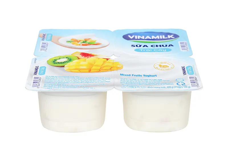 Sữa chua Vinamilk trái cây hộp 100g - vỉ 4 hộp