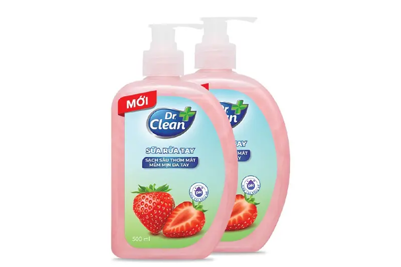 Nước rửa tay Dr.Clean dâu - lọ 500ml