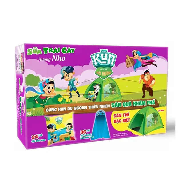 Sữa Kun trái cây nho hộp 110ml - vỉ 4 hộp