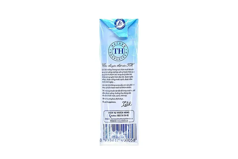 Sữa tươi TH nguyên chất hộp 180ml - vỉ 4 hộp