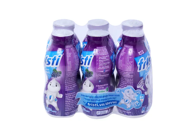 Sữa chua uống Fristi nho lọ 80ml - vỉ 6 lọ