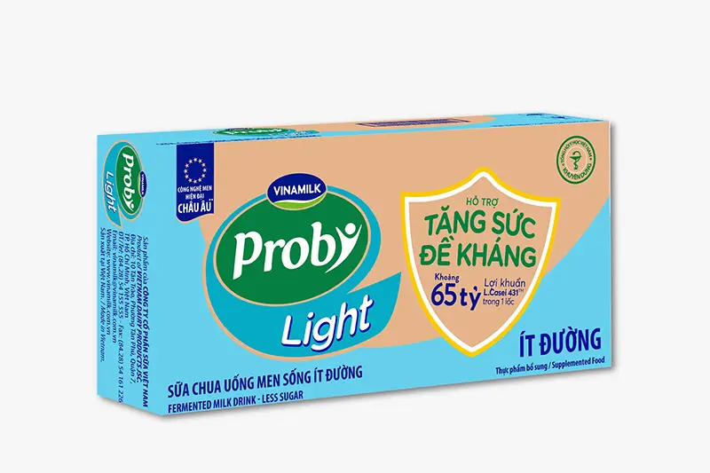 Sữa chua uống Probi Light ít đường lọ 65ml - lốc 5 lọ