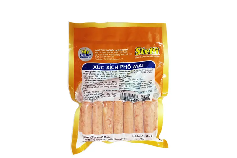Xúc xích Đức vị phô mai - túi 250g