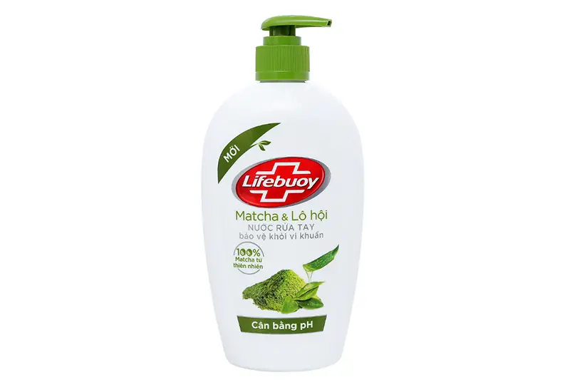 Nước rửa tay Lifebuoy matcha và nha đam - lọ 450g