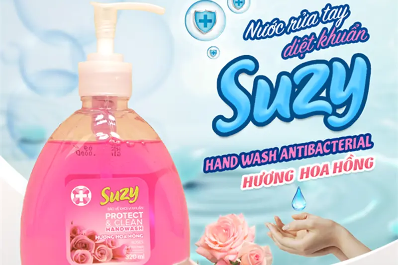 Nước rửa tay Suzy hương hoa hồng - lọ 320ml