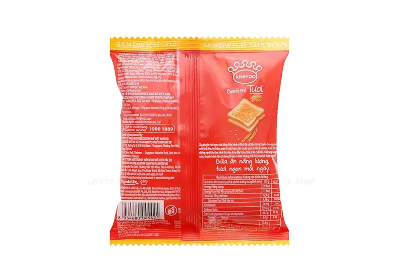 Bánh tươi Sanwich vuông Kinh Đô - cái 50g