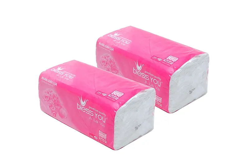Khăn giấy lụa Bless You hồng - gói 250 tờ