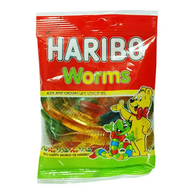 Kẹo dẻo con sâu Haribo Worms - gói 80g