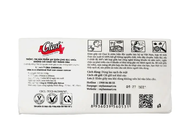 Giấy ăn Mylan Clasic kim cương - gói 540 tờ