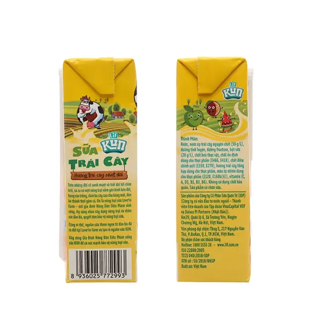 Sữa Kun trái cây nhiệt đới hộp 180ml - vỉ 4 hộp