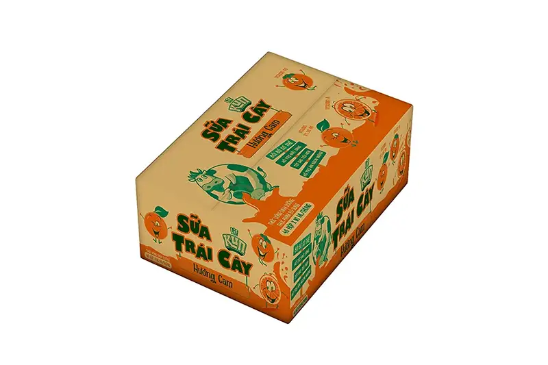 Sữa trái cây Kun hương cam hộp 110ml - vỉ 4 hộp