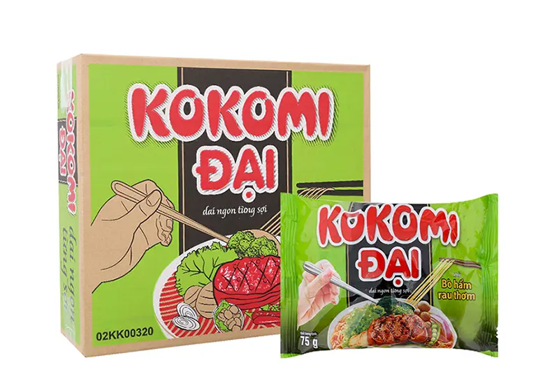 Mì Kokomi bò rau thơm - thùng (30 gói * 75g)