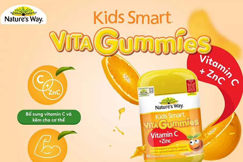 Kẹo Gum Nature Way VitC+kẽm - lọ 60 viên