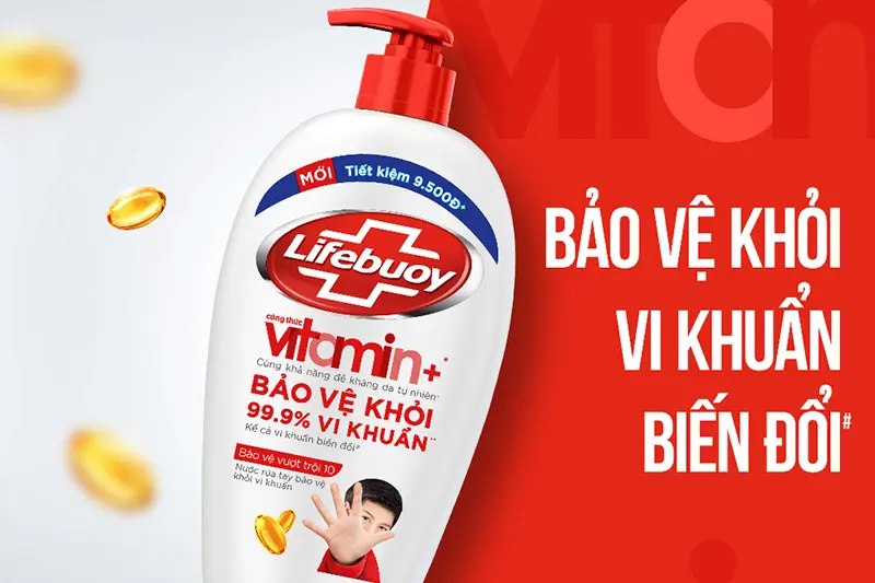 Nước rửa tay Lifebuoy bạc bảo vệ - lọ 450g