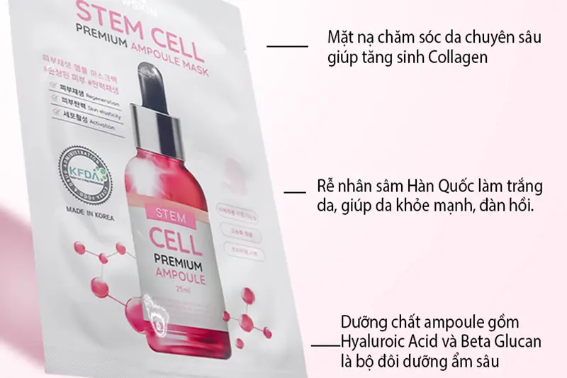 Mặt nạ Wskin tế bào gốc - hộp 10 chiếc