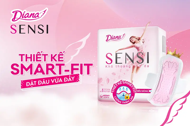 BVS Diana Sensi siêu mỏng cánh - gói 8 chiếc