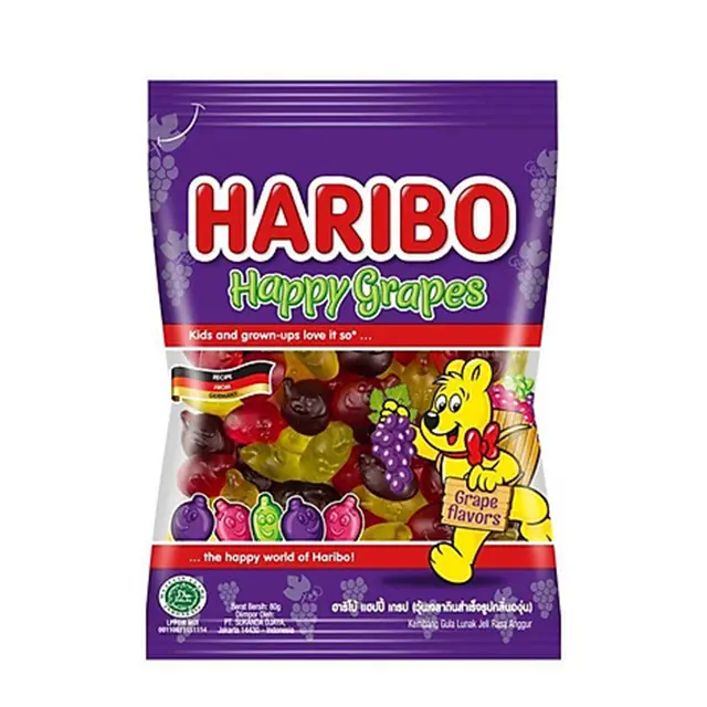 Kẹo dẻo Haribo Grapes - gói 80g