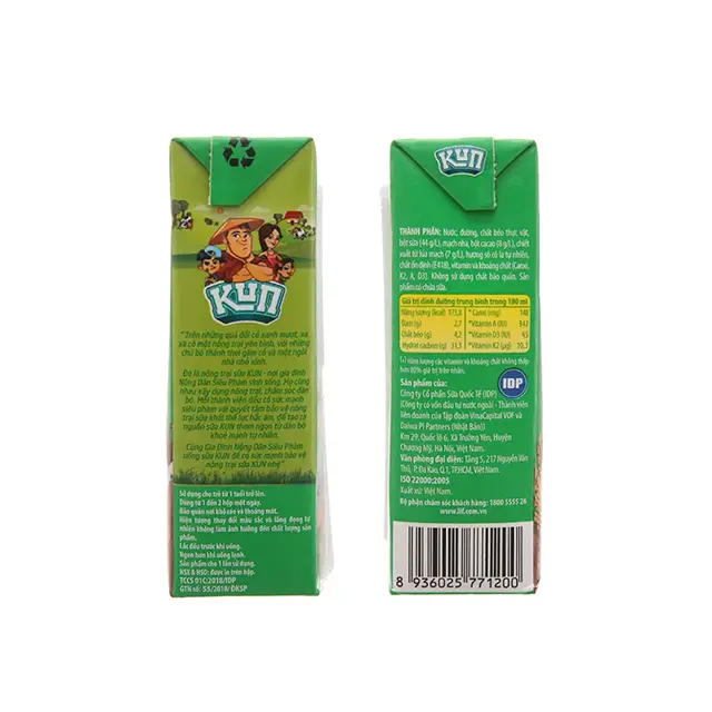 Sữa Kun socola lúa mạch hộp 180ml - vỉ 4 hộp