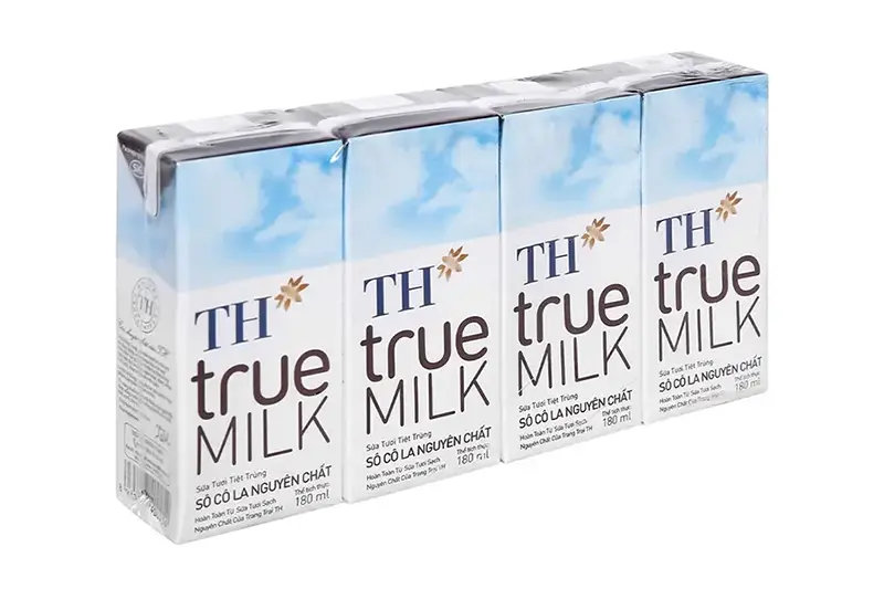 Sữa tươi TH socola hộp 180ml - vỉ 4 hộp