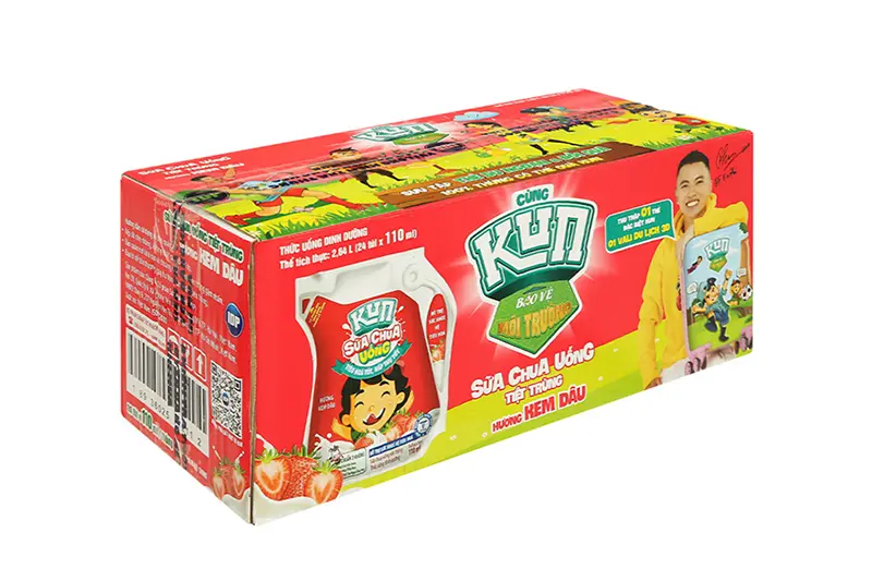 Sữa chua uống Kun kem dâu - gói 110ml