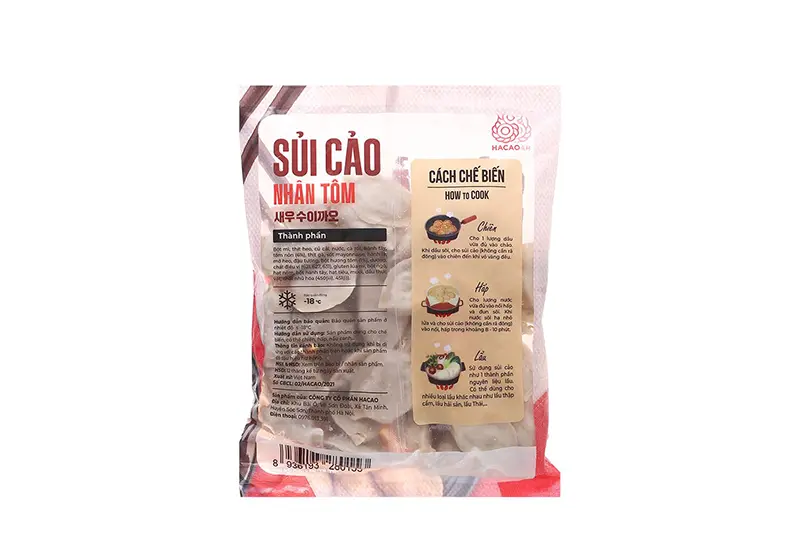 Sủi cảo nhân tôm Foseca - túi 500g