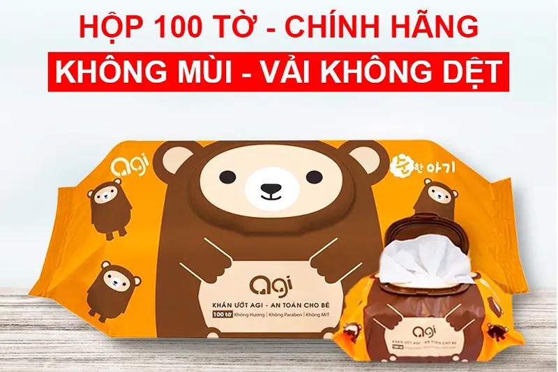 Khăn ướt Agi cam - gói 100 tờ