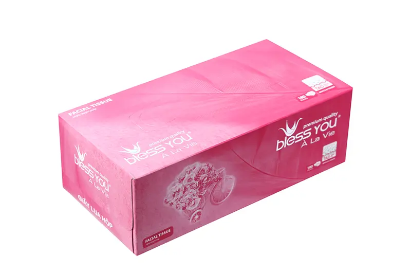 Khăn giấy lụa Bless You hồng - hộp 180 tờ