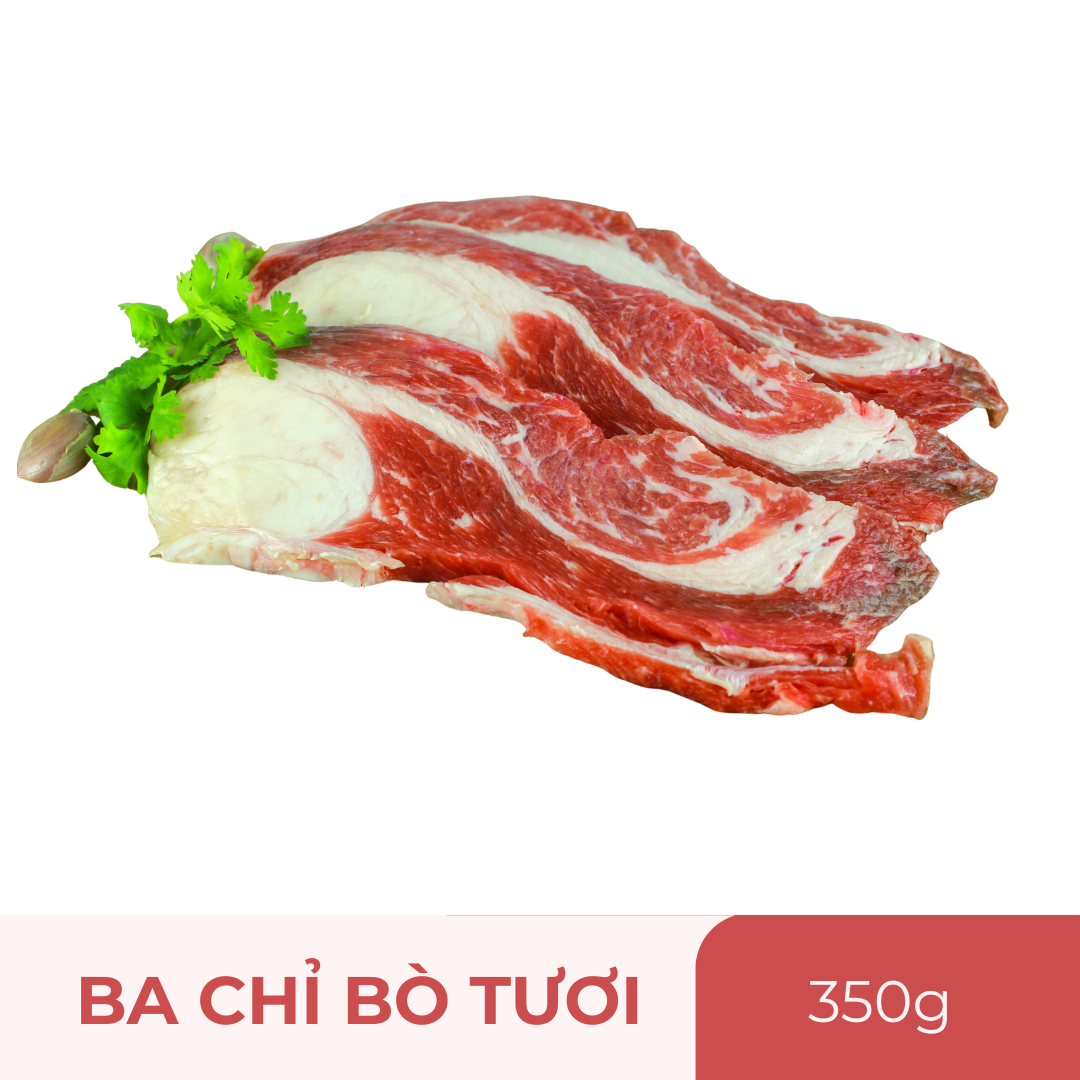 Thịt ba chỉ bò tươi - 350g