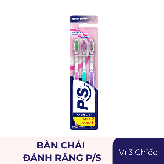 Bàn chải đánh răng P/s - vỉ 3 chiếc
