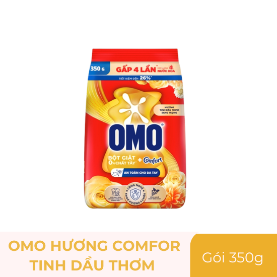 Bột giặt Omo vàng tinh dầu thơm nồng nàn - gói 350g